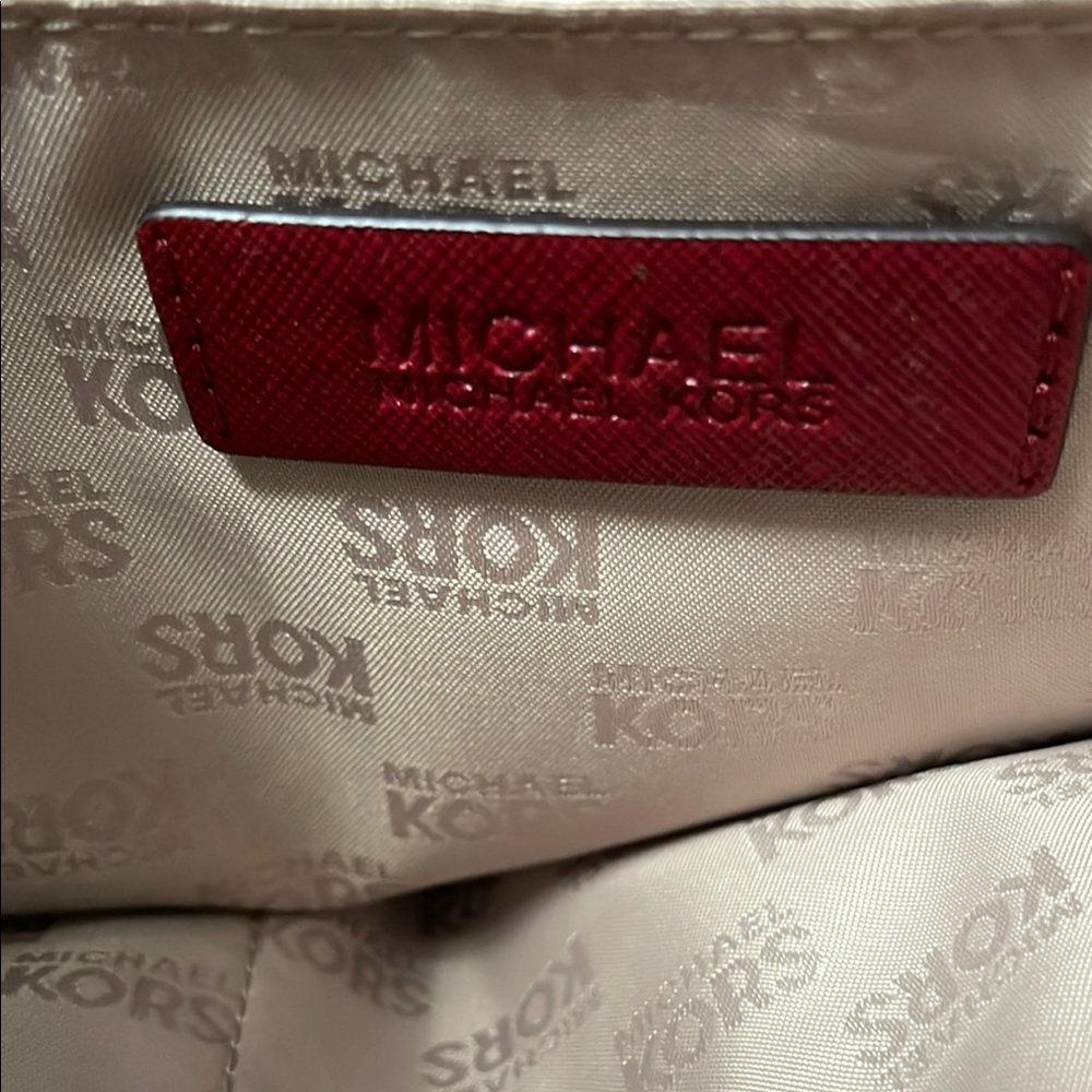 Michael Kors Red Saffiano Leather Tote - Picture 2 of 4
